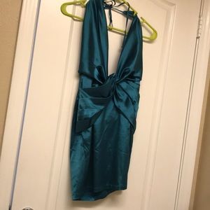 Teal  backless club dress
